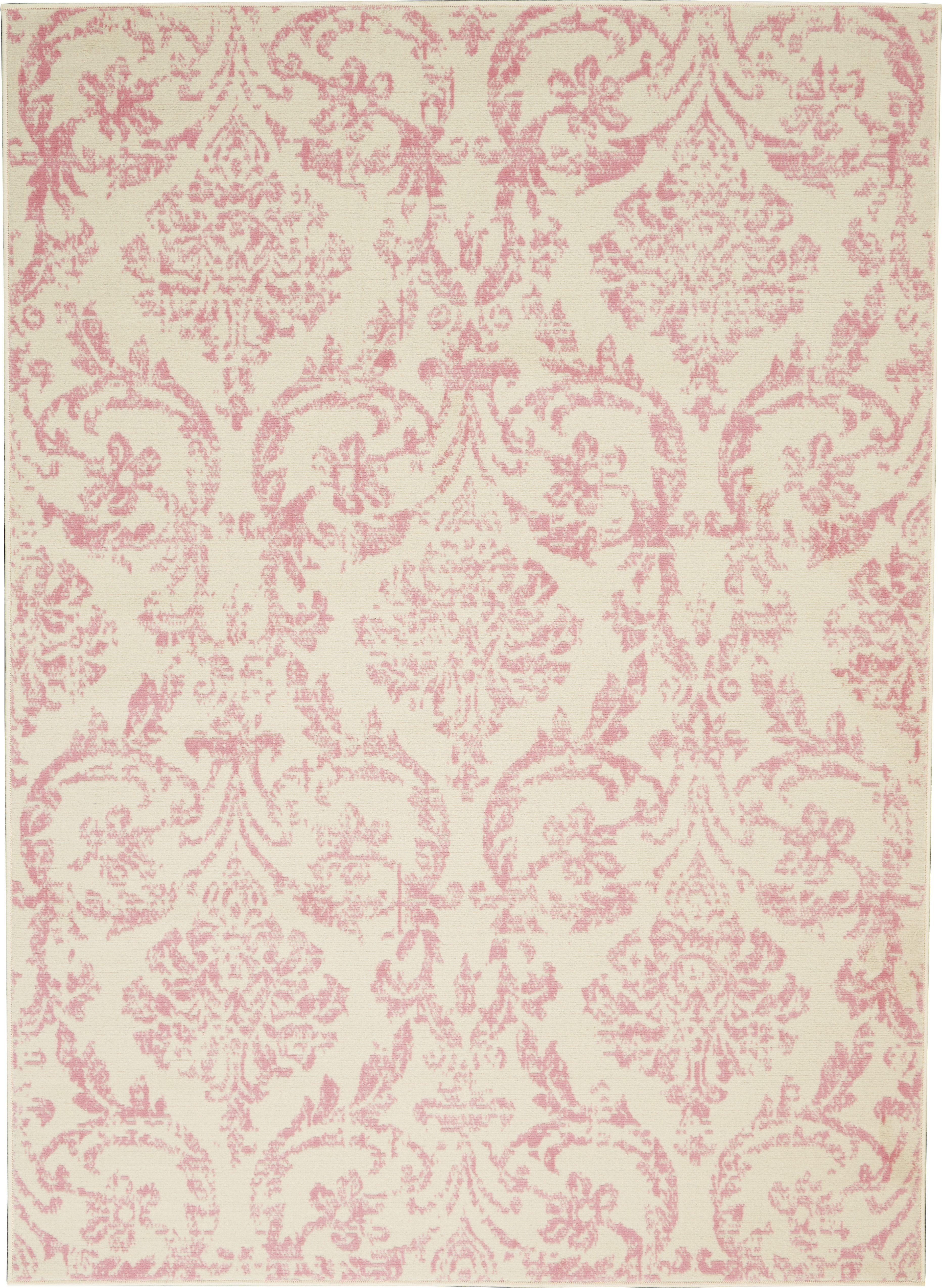 Nourison Jubilant White and Pink 5'x7' Area Rug 099446478863