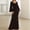X-137Black, variant on YMNXA Women's Dress Flared Sleeve V Neck Solid Color Sequin Evening Gown Elegant Fashion Dresses For Party Black L