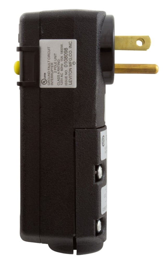 Leviton GSRA1 GFCI Self-Test Right Angle Plug-In 15 AMP 115 Volt Automatic Reset