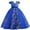 Blue, variant on Odeerbi Girls Dresses Flower Girl Dress Kids Sleeveless Princess Dress Bow Tie Lace Flowers Mesh Dress Tufted Dress
