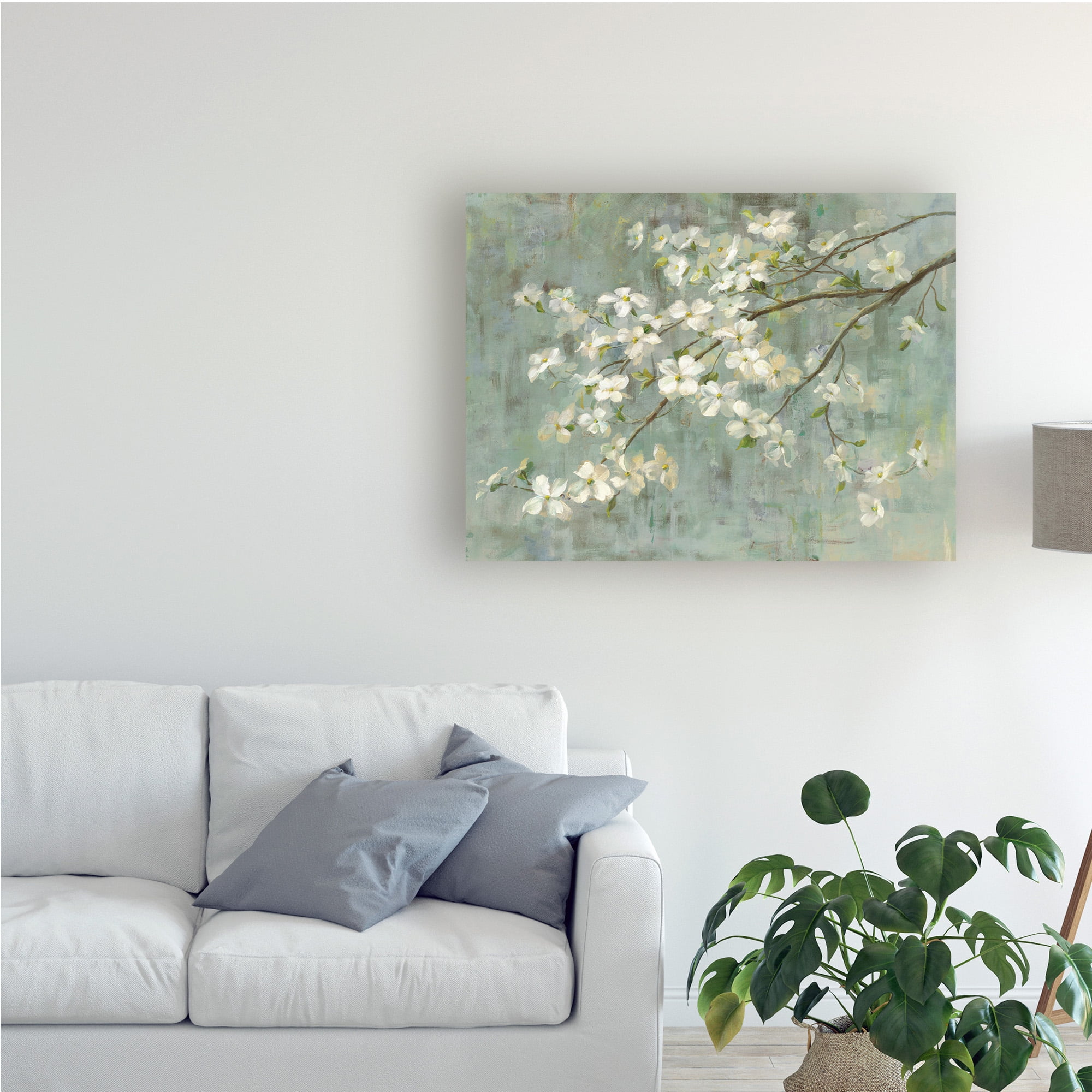 Trademark Fine Art 'Dogwood in Spring on Blue' Canvas Art by Danhui Nai