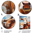 thumbnail image 3 of Designart "Floral Grazing Cow I" Animals Cow Metal Art Living Room, 3 of 5
