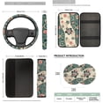 thumbnail image 7 of Binienty Boho Floral Dog Paw Automotive Seat Covers with Matching Universal Steering Wheel Cover Car Console Armrest Cushion Seat Belt Pads Headrest Covers Automotive Interior Decor Set, 7 of 7