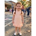thumbnail image 6 of BemeyourBBs Toddler Baby Girls Back to School Dress Kindergarten Outfits Baby Girl First Day of School Outfit Cute Apple Embroidery Puff Short Sleeve Collared Button Summer Ruffled Dress, 6 of 9