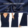 thumbnail image 5 of Asklazy Women Sleeveless Deep V Neck Loose Plain Long Maxi Casual Dress,US Size,L,Navy Blue, 5 of 11