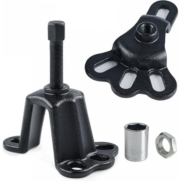 Universal Front Wheel Bearing Puller & Rear Axle Puller Set, 2 Pack Flange Type Wheel Hub Axle Remover Tools Kit with Forcing Bolt and Socket (5/8" *18)