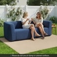 thumbnail image 4 of Gymax Double Inflatable Couch Portable Blow Up Sofa w/ Detachable Cover Blue, 4 of 10