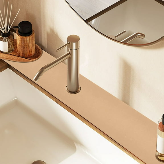 Faucet Mat for Kitchen Sink 30'' Sink Splash Guard Mat Super Absorbent Fast Drying Drain Pad Light Warm Brown 2 Pack