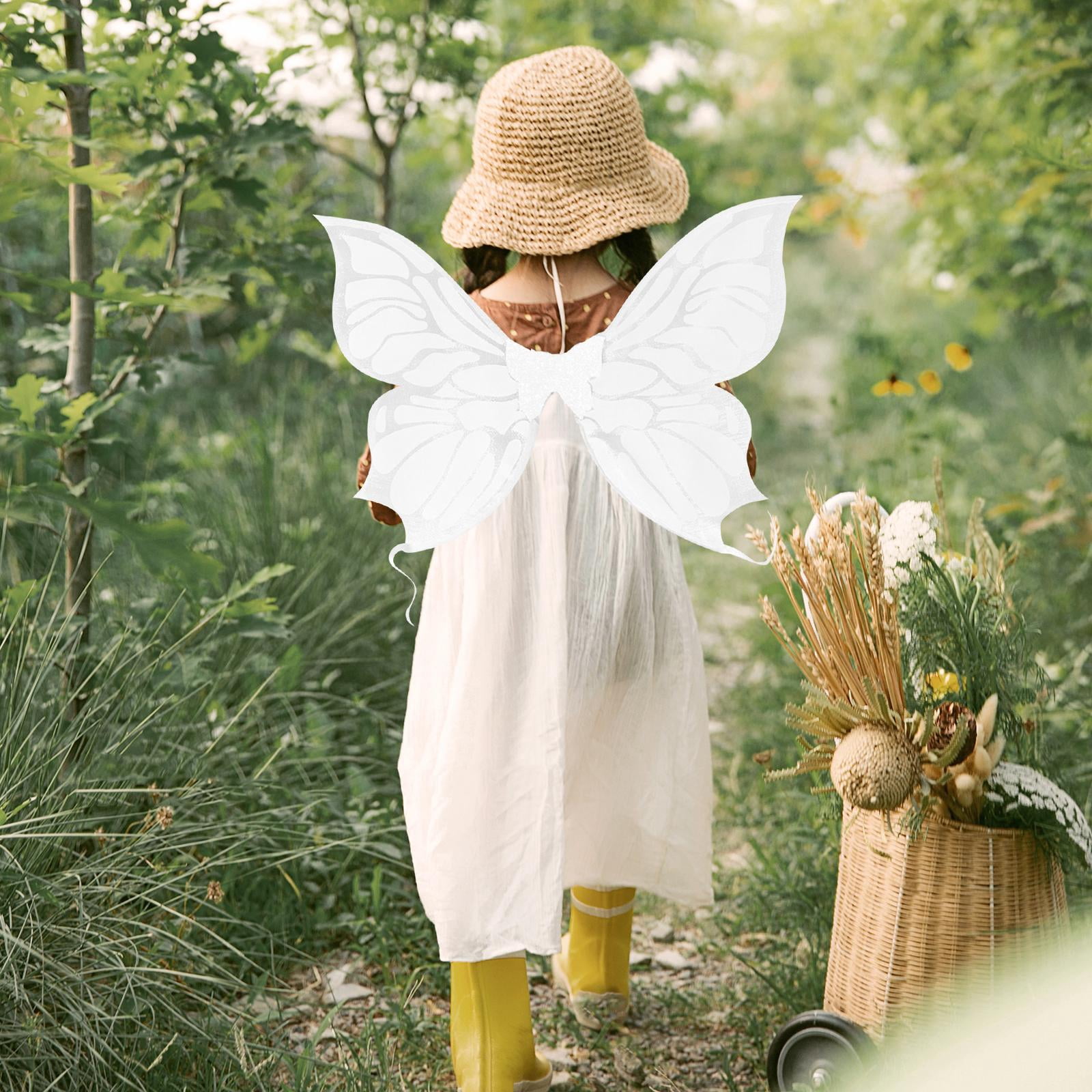 Ailes de Papillon pour Filles Ailes de Fée pour Fêtes à Thème de Carnaval Jeu de Rôle Blanc