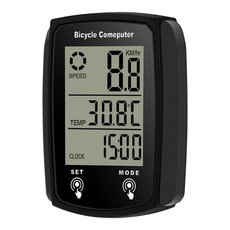 Compteur Vélo sans Fil VTT, Multifonction IP7 Waterproof Compteur  Kilométrique avec LCD Numérique