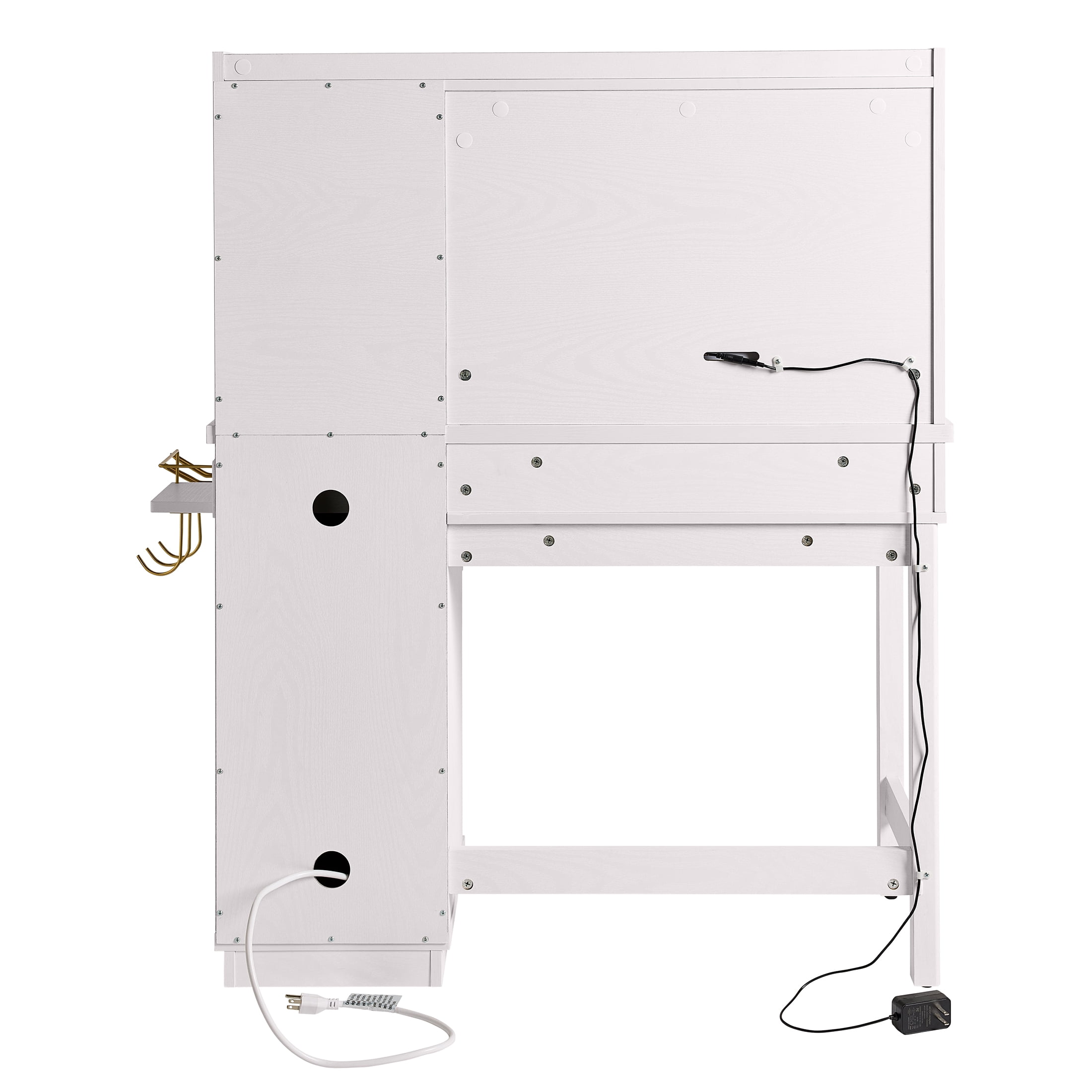 Better Homes & Gardens Lillian Vanity Desk with LED Lighted Mirror, White Finish