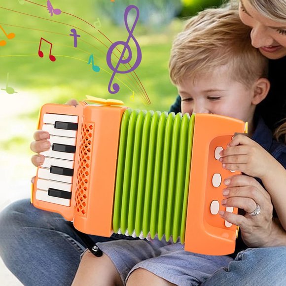 Funny Accordion Toy 10 Keys 8 Bass Accordions for Kids Musical Instrument Educational Toys Gifts for Toddlers Beginners Children