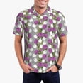 thumbnail image 3 of Balery Rose Flowers Printed Men’s Short Sleeve Polo Shirt, Midweight Men's Shirt,Golf Polo shirts -4X-Large, 3 of 9