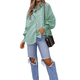 thumbnail image 2 of Blusa Estilo Boyfriend A Rayas con Puños Fruncidos para Mujer, Estilo Túnica Informal con Mangas con Volantes y Bolsillos, Rayas , Talla XXL, 2 of 7