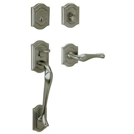 - Baldwin 85327.RENT Keyed Entry Bethpage Handleset Single Cylinder ;Antique Nickel
