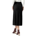 thumbnail image 3 of INSPIRE CHIC Cable Knit Sweater Skirt for Women's Elastic Waist A-Line Ribbed Casual Knit Maxi Skirt XS Black, 3 of 6