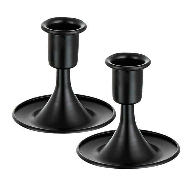 Bearachild Candelabros de Metal para velas, candelabros para cenas a la luz de las velas, regalo, candelabro de Adviento, 2 uds. Decoración del hogar Negro 8.2*8.5 cm