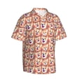 thumbnail image 2 of Balery Corgi Head with Floal Print Men's Hawaiian Shirts Short Sleeve Beach Shirt Relaxed Fit Vacation Button Down Shirts-Large, 2 of 9