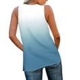 thumbnail image 4 of GaThRRgYP Womens Summer Tops Loose Fit,Women's Sleeveless Cut-Out TopLadies' Loose and Casual New Gradient V-neck Sleeve with Side Slit Casual Fashion Top Blue L, 4 of 8