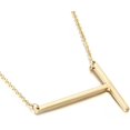 thumbnail image 1 of Yazi Sideways Initial Necklace 18K Gold Plated Stainless Steel Large Big Letters Pendant Necklace Script Name Monogram Necklaces for Women, 1 of 13
