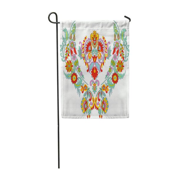 POGLIP Abstract Hungarian Folk Artistic Beautiful Culture Drawn Floral Hand Garden Flag Decorative Flag House Banner 12x18 inch