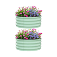 thumbnail image 1 of 2 - Pack Round Galvanized Raised Garden Bed - 2FT - Outdoor Flower & Vegetable Bed - Heavy - Duty & Open - Bottom Design, 1 of 9