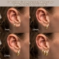 thumbnail image 3 of 3Pairs Gold Hoop Earrings Set for Women Chunky Gold Silver Earring 14K Gold Filled Hypoallergenic Small Huggie Hoops Lightweight Tiny Thick Trendy Hoop Earrings Stacks for Multiple Piercing, 3 of 5
