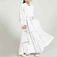thumbnail image 2 of Wiyuqeen Muslim Chiffon Abaya for Girls Open Front Cardigan Modest Dress 3 Layers Ruffle Cut Middle East Arabian Robe 5-14Y, 2 of 9