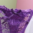 thumbnail image 4 of Bigersell Lace G-String Thong Panties Women Lingerie T Back Panties Underwear Ladies Mesh Floral Lace Bikini Panties Women’s Underpants Purple One Size, 4 of 5