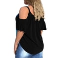thumbnail image 3 of FASHIONWT Women Retro Graphic Cold Shoulder Sleeve Summer Boho Plus Size T-Shirts, 3 of 4