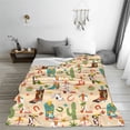 thumbnail image 5 of Honeii Groovy American Western Footwear Print Fleece Blanket - Throw Blanket for Bed, Sofa, Couch, Camping, and Travel , Microplush Ultra Soft Warm Blanket-60"x50", 5 of 7