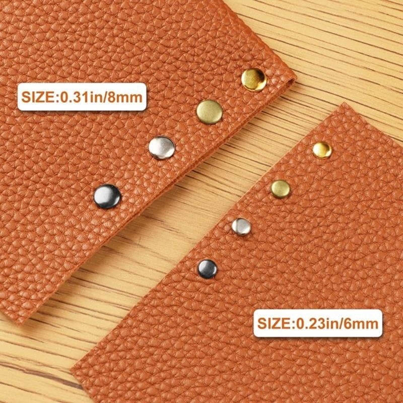PatungKu 480 Set Leather Rivets 4 Color 3 Size with Hammer and 3 Setting Tool