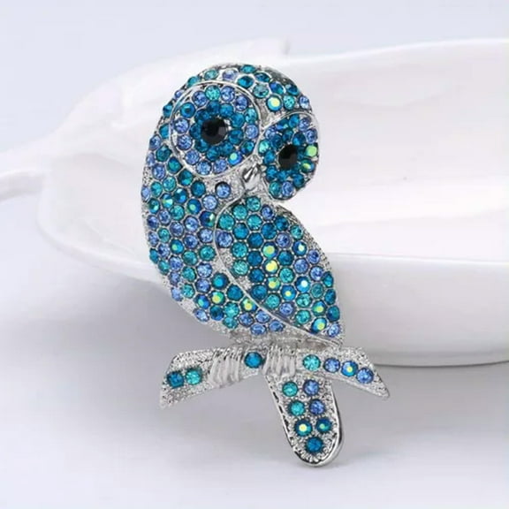 GKNET Personalized alloy full Rhinestones owl brooch animal rhinestone pin accessories-green