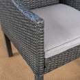 thumbnail image 2 of Jameson Outdoor 3 Piece Acacia Wood and Wicker Bistro Set with Cushions, Gray, Gray, Silver, 2 of 9