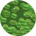 thumbnail image 1 of Ahgly Company Indoor Round Patterned Pea Green Area Rugs, 3' Round, 1 of 1