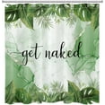 thumbnail image 3 of Sage Green Plant Shower Curtain for Bathroom Decor, Tropical Palm Leaves and Banana Leaf on Abstract Marble Shower Curtain with Hooks, Funny Get Naked Bathroom Shower Curtains Set, 72X84 inch, 3 of 6