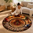 thumbnail image 6 of BZPIZ 24“ Christmas Round Rug, 3D Optical Illusion Train Tunnel Prank Rug, Christmas Train Holiday Floor Mat for Living Room Bedroom Entryway, 6 of 7