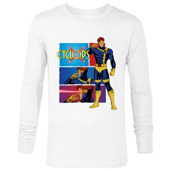 Marvel Studios X-Men ’97 Cyclops Optic Blast Action Panels- Long Sleeve T-Shirt for Men - Customized-White