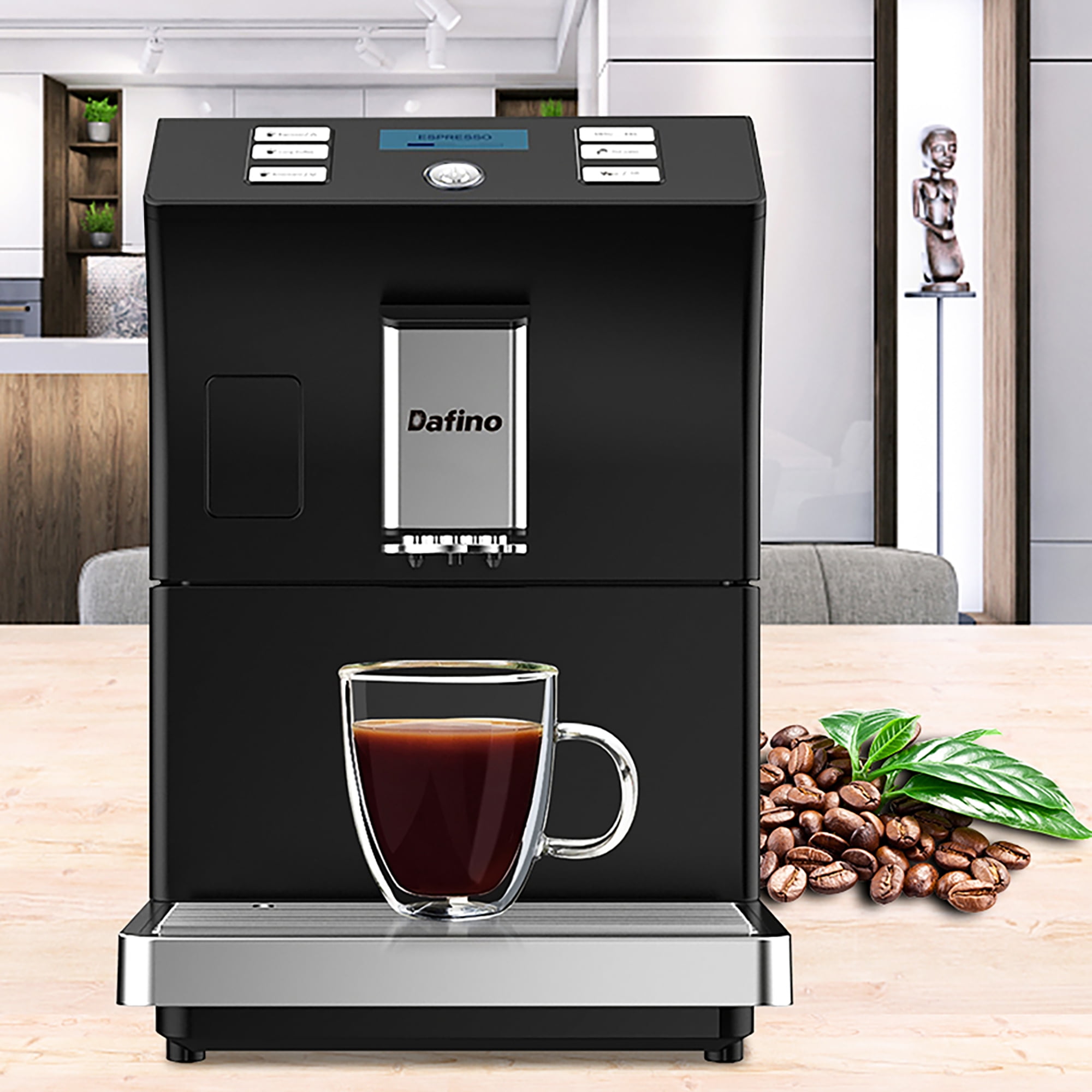SESSLIFE Coffee Espresso Maker, Fully Automatic Espresso Machine, Coffee  Maker with Grinder and Automatic Cleaning, Produce Kinds Coffee Drinks,  Black, TE1131
