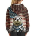 thumbnail image 6 of Xoenoiee Long Sleeve Sweatshirt Hooded Warm Hoodies for Boys Girls, Vintage Camo American Flag Otter Knight Print Athletic Playwear for Kids Travel Walk Workout, L, 6 of 7