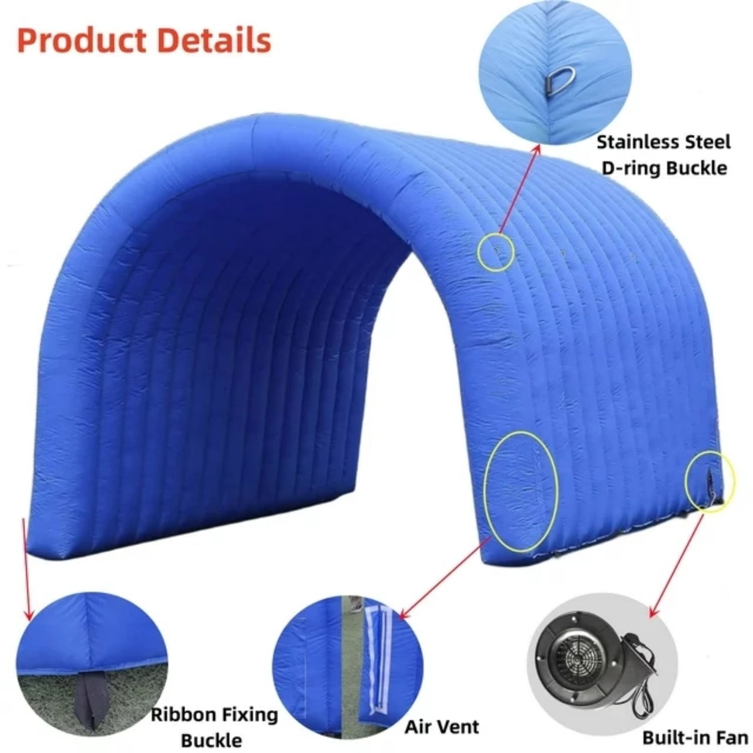 Sayok 16.7x9.84x9.19ft Inflatable Tunnel Built-in Blower Sport Entrance Tent for Advertising Events, Schools