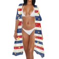 thumbnail image 4 of FKELYI Kimono Coverups for Women Soft Beach Cover Up US 250th Anniversary Star Eagle Print Half Sleeve Summer Cardigan Bikini Cover Ups Resort Wear Casual Cruise Outfits, 4 of 6