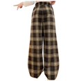 thumbnail image 4 of Kogui Girls Baggy Pants Girls Baggy Sweatpants Wide Leg Joggers High Waist Sport Athletic Pants Straight Leg Bottoms Size 11-12 (Brown,11-12 Years), 4 of 7