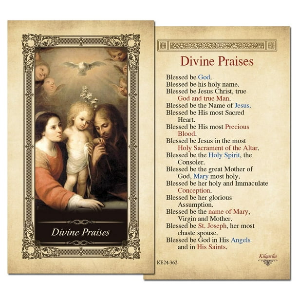 Divine Praises Laminated Prayer Card - Pack of 10 - Walmart.com ...