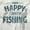 White, variant on Fishing Funny Happy Angler Fishermens Men's Big & Tall Crewneck Graphic Tee Brisco Brands 2X