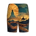 thumbnail image 2 of Lsque Sunset Desert Journey Mens Sleep Pajama Shorts,Short Pajama Pants, Cotton Ultra-Soft Knit-Small, 2 of 9