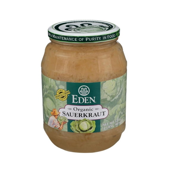 Eden Organic Sauerkraut, 32 oz Glass Jar - Pack Of 3