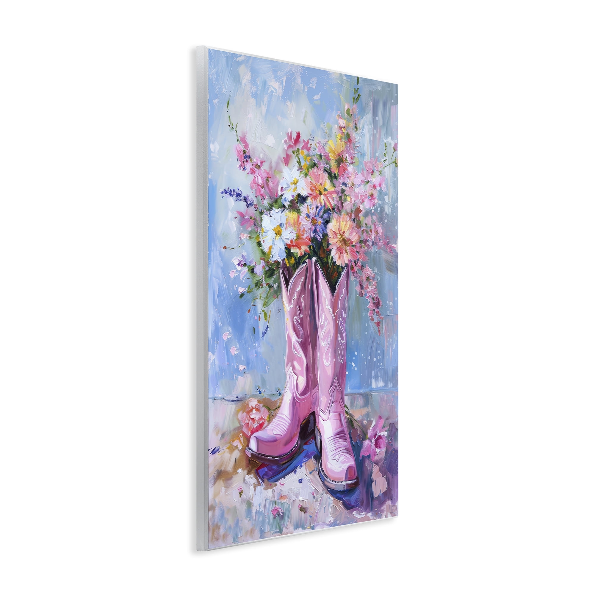 Stupell Industries Floral Cowgirl Boots Plants & Flowers Painting Unframed Art Print Wall Art, 13 x 19