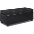 thumbnail image 1 of Simpli Home Avalon 44 Pouces Ottomane de Rangement à Dessus Relevable en Similicuir, Noir Minuit, 1 of 10
