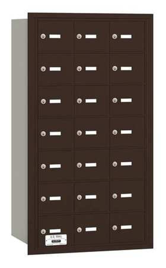 4B+ Horizontal Mailbox - 21 A Doors - Bronze - Rear Loading - Private Access